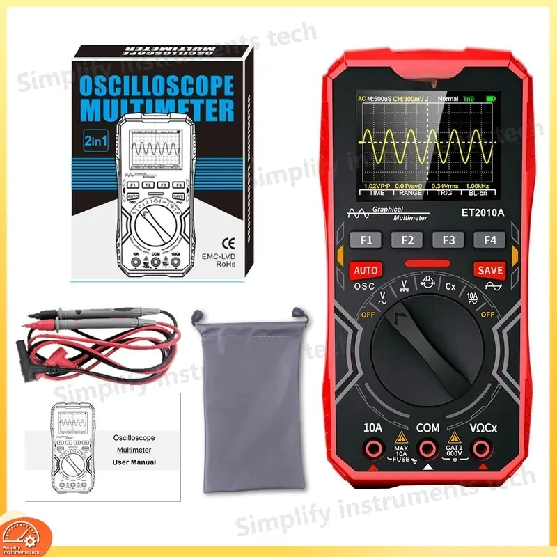 ET2010A Handheld Digital Oscilloscope Multimeter 2 in 1 Automotive Test Equipment High Precision Car Maintenance Tool for