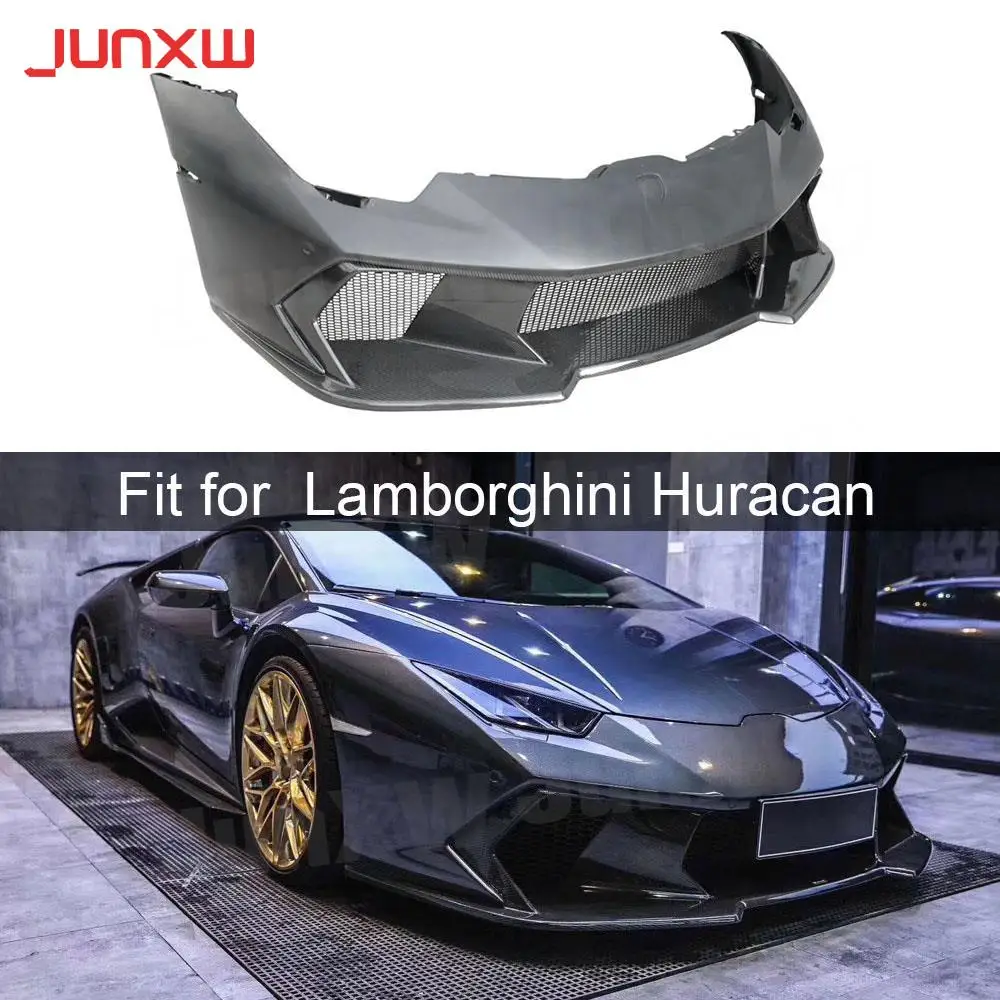 

Carbon fiber Front Bumper Cover Head Mesh Grills case For Lamborghini Huracan LP610 LP580 V Style Facelift Front Lip Guard