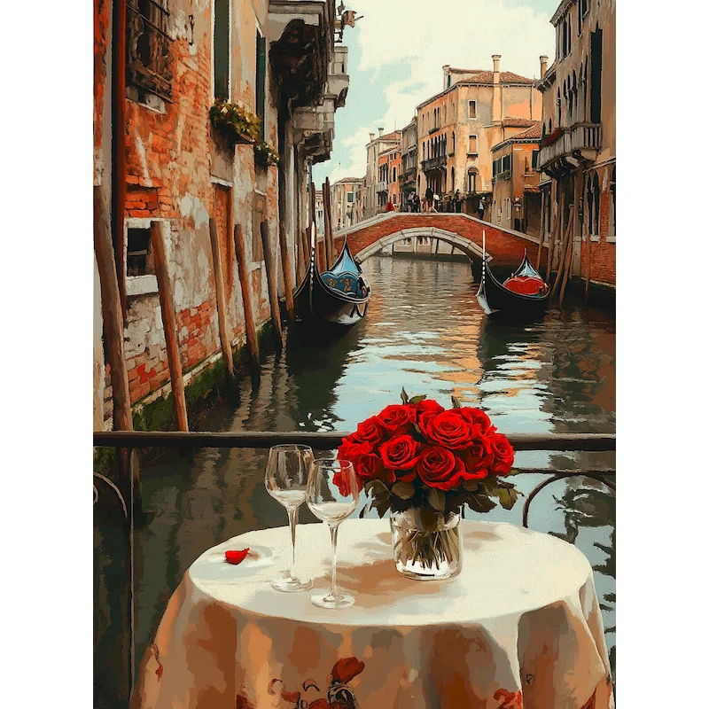 

GATYZTORY Diy Oil Paint By Numbers For Adults Flowers HandPainted Kits Landsape Pictures Of Drawing Canvas By Number Home Decor