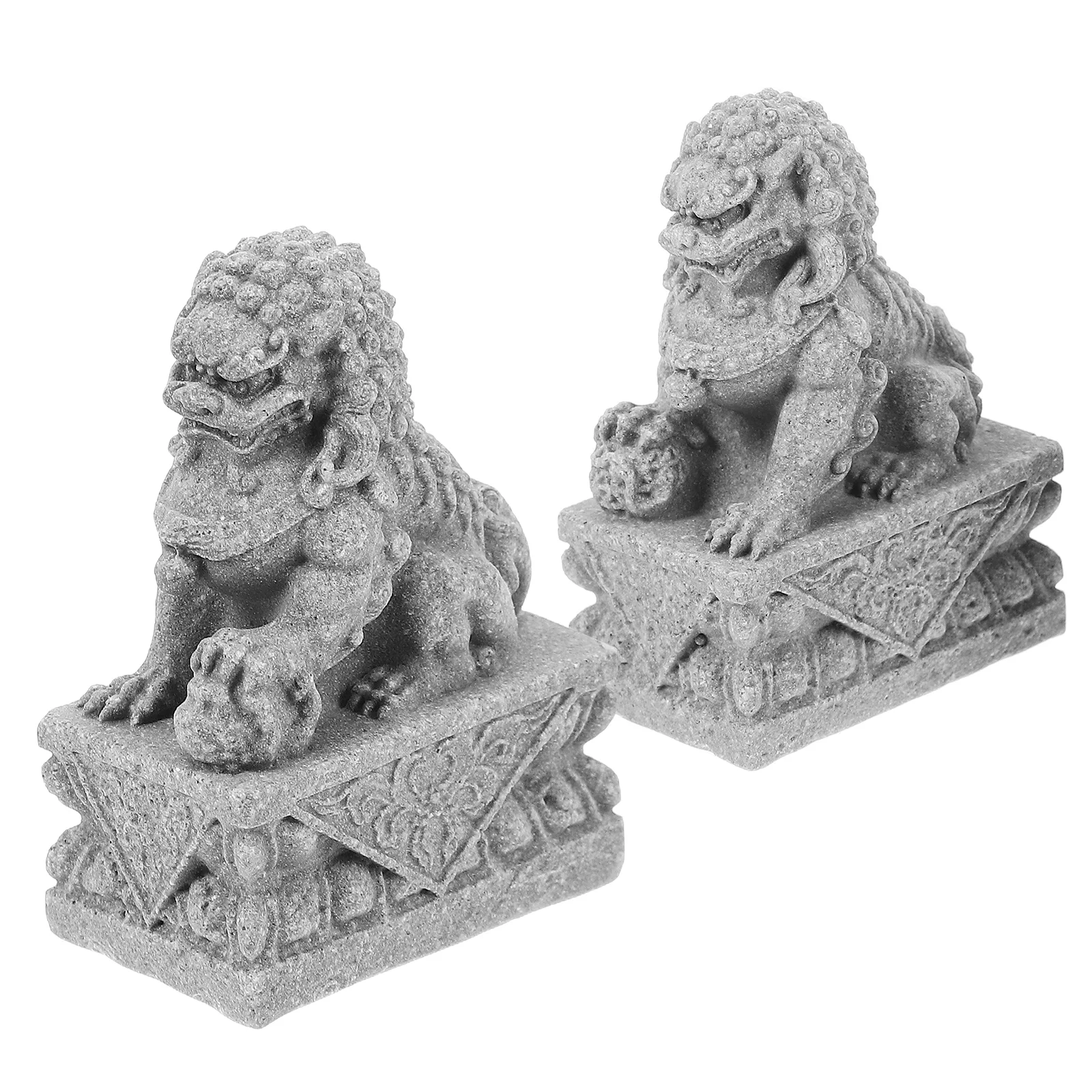 

Stone Lion Ornament Garden Statues Desktop Decor Bonsai Tabletop Decoration Bluestone Sand Model Micro Landscape Mini