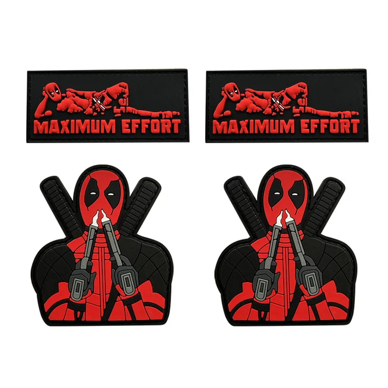 Marvel Universe Superhero Deadpool Anime Armband Thorn Soft Glue on Deadpool Magic Stickers Clothing Velcro Patches Decoration