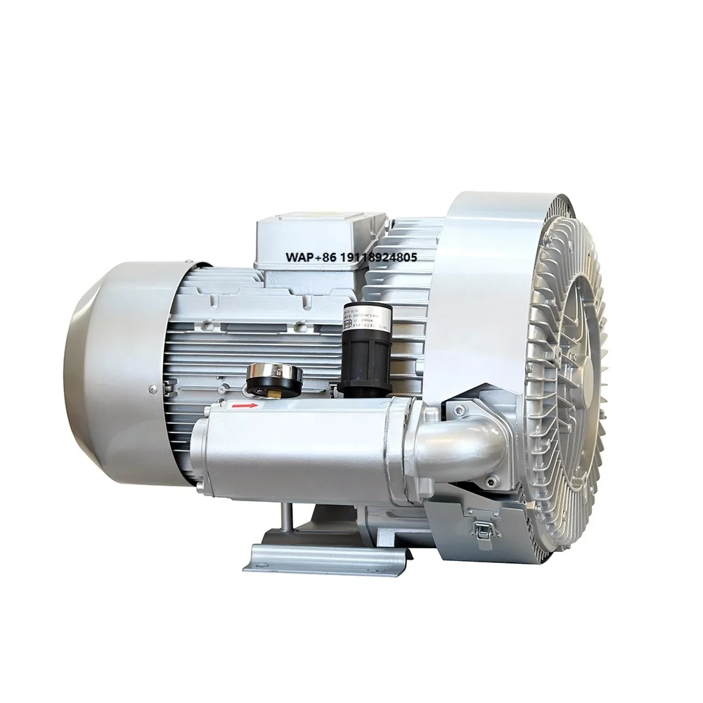 

Three Phase 220V/380V Double Stage 5.5Kw Side Channel Air Aeration Blower Vortex Vacuum Pump Electric Ring Blower