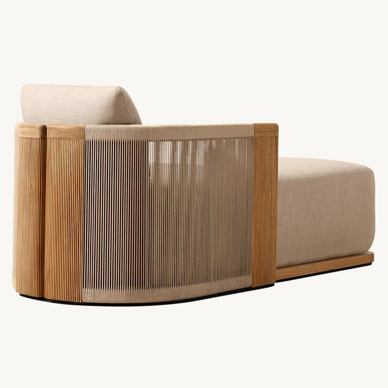 Terrace Furniture Set Outdoor Beach Sofa Bed Lounge Chairs Teak Sunbathing Garden Beach Chairs Outdoor Pool Chairs