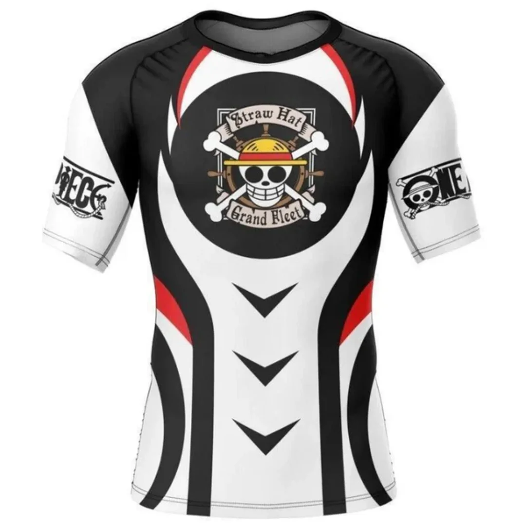 2026 Summer One Piece Luffy Retro Cosplay T-shirt Men's Oversized 3D Printed Short-sleeved Family Unisex Children's Sports Shirt