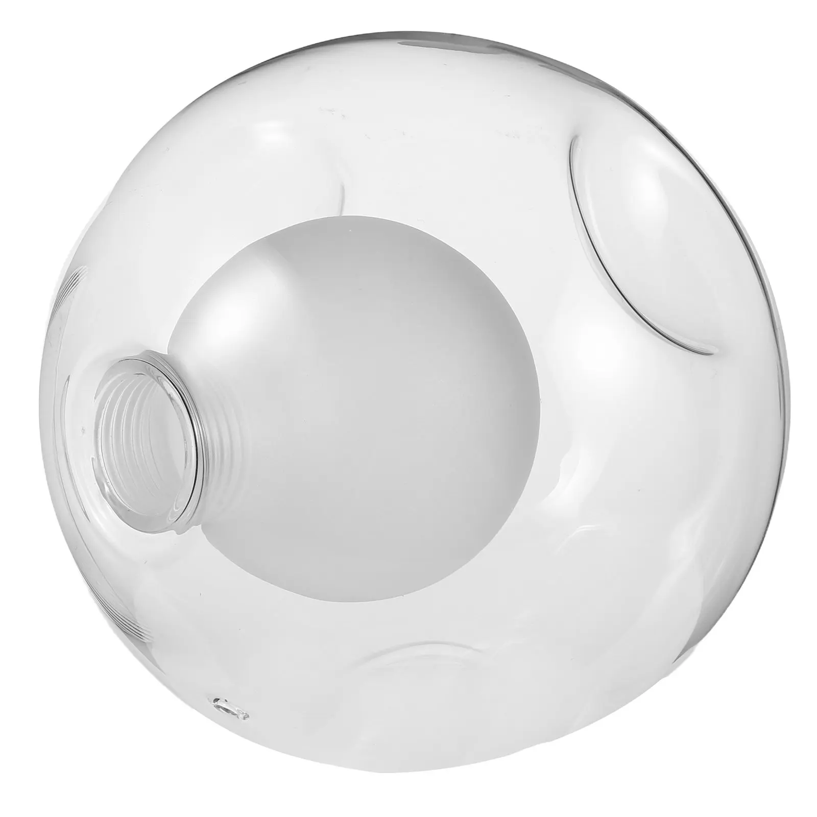 Modern Double Layered Glass Lampshade Round Sphere Light Cover with Triple Recessed Pattern Compatible G9 Bulb for Ceiling Lamp
