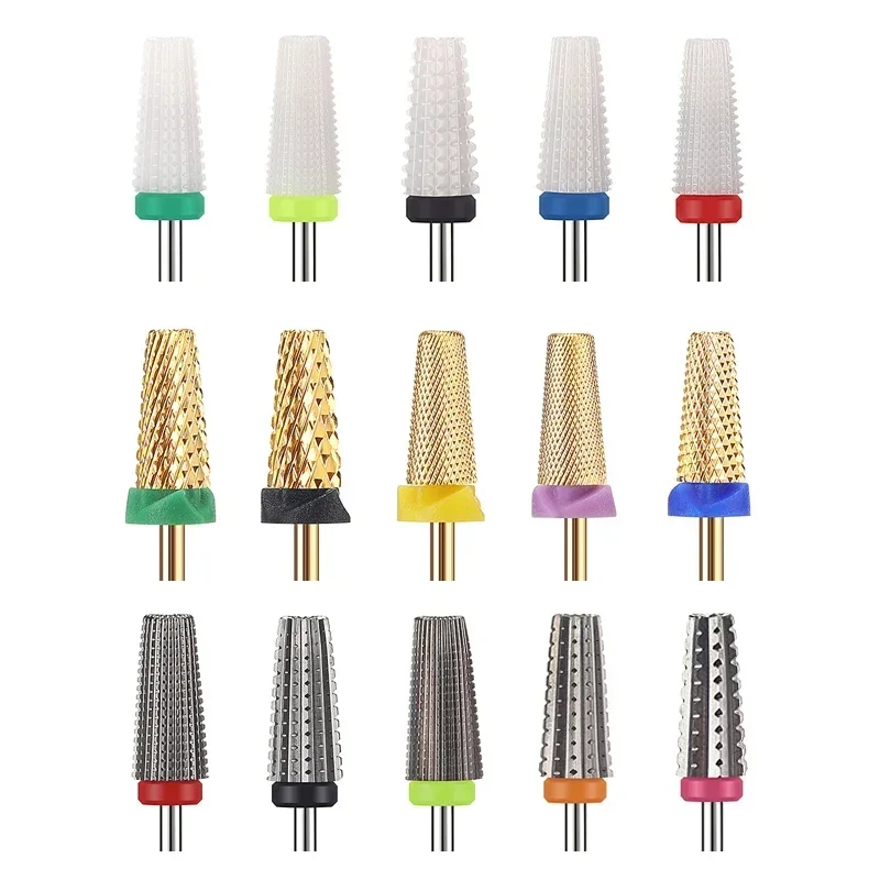 NEW Carbide Tungsten Nail Drill Bit Manicure Drill For Milling Cutter 5 in 1 Ceramic Nail Drills Bit For Electric Drill Machine