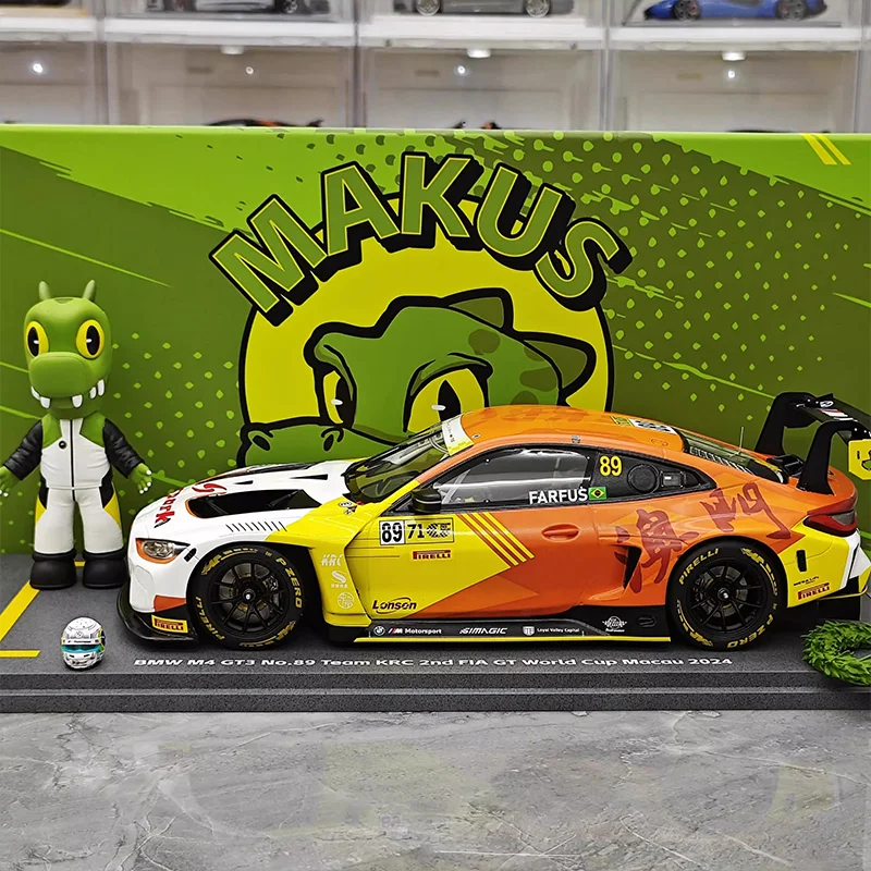 신제품 1:18 1:43 스파크 2024 Krc M4 Gt3 89 그랑프리 스페셜 인젝션 시뮬레이션 레진 미니어처 레이싱 모델 장난감 장식품