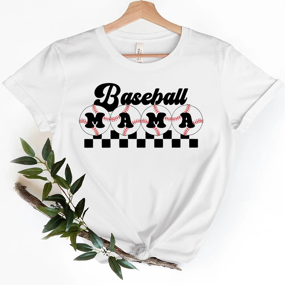 Baseball Mom Print Tshirts Mommy Sports Clothes Short Sleeve Women T Shirt Femme Mother'S Day Gift Female T-Shirt Super Mom Tops