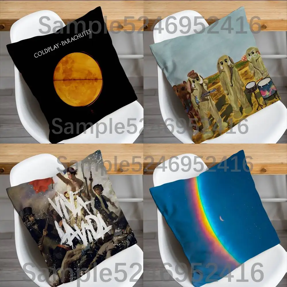 C-Coldplay Moon Music Cushion Cover Pillow Cover Decor Pillowcase Printed Cushion Case For Couch