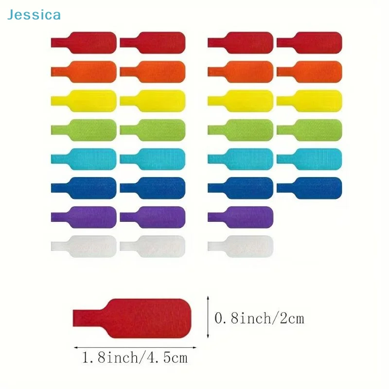 ♥Reusable Nylon Velcro Cable Labels - Multicolor Write-On Cord Identification Tags