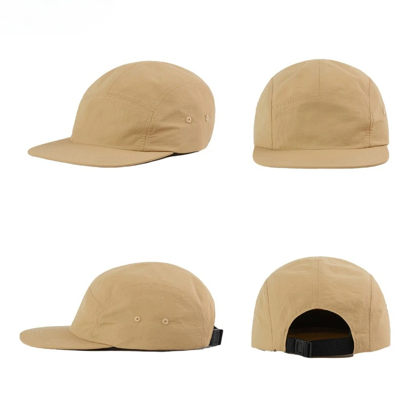 Custom Printing Embroidered Logo Nylon Quick-drying Camping Hat Fashion Men\'s and Women\'s Five-panel Flat Edge Baseball Cap