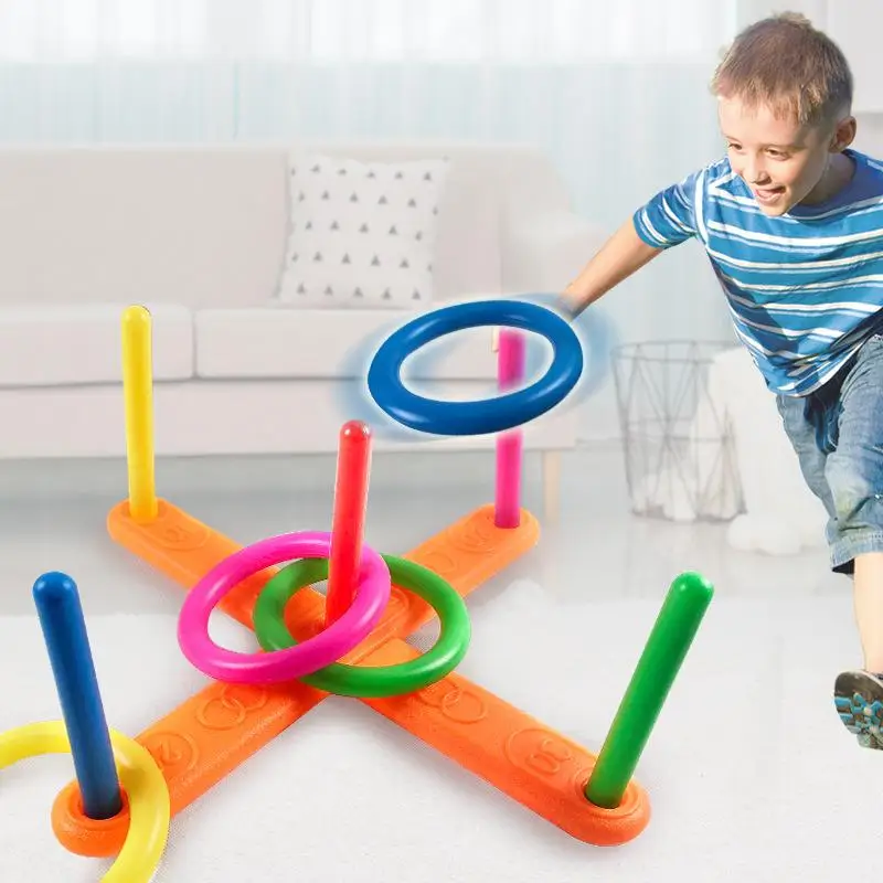 Throwing Ring Toys Interactive Throwing Game Early Education Toy Indoor Outdoor Sports Fitness Fun Stacking Ring Games TMZ