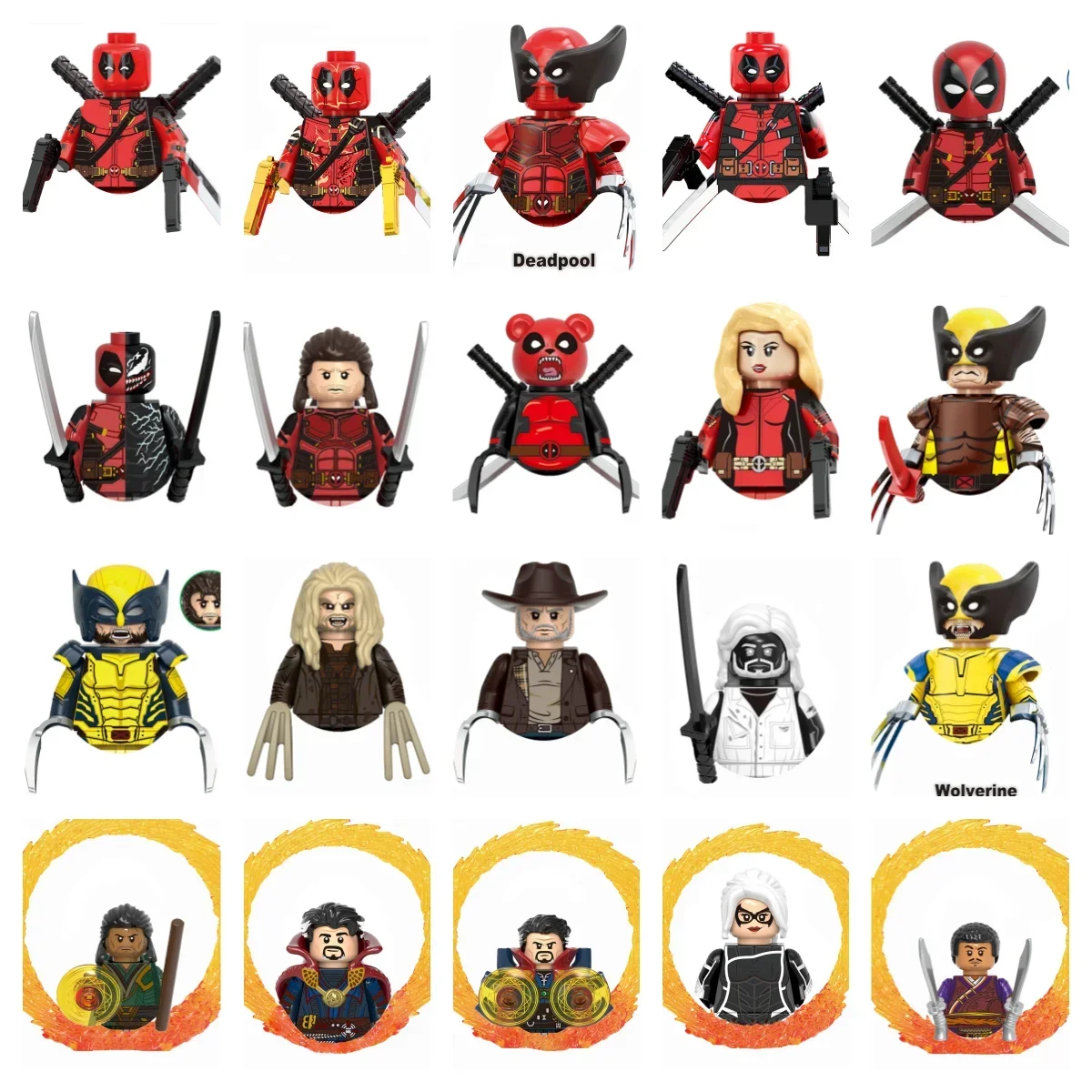 Wolverine Giocattolo caldo Nuovo Dottore Strano Marvel X-Men Deadpool Supereroe Mattoni Giocattolo Mini azione personaggio anime Building Block regalo