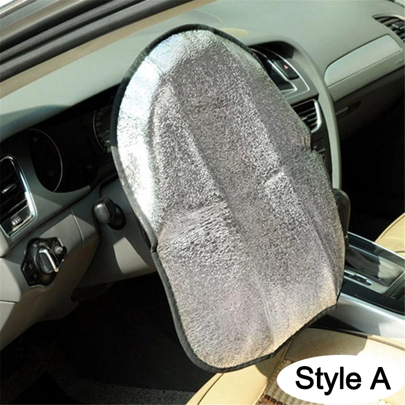 Foldable Car Steering Wheel Anti Heat Sun Shade Cover 1 2Pcs Sun Proof Anti Uv Protect Parasol Shield Sunscreen Insulation