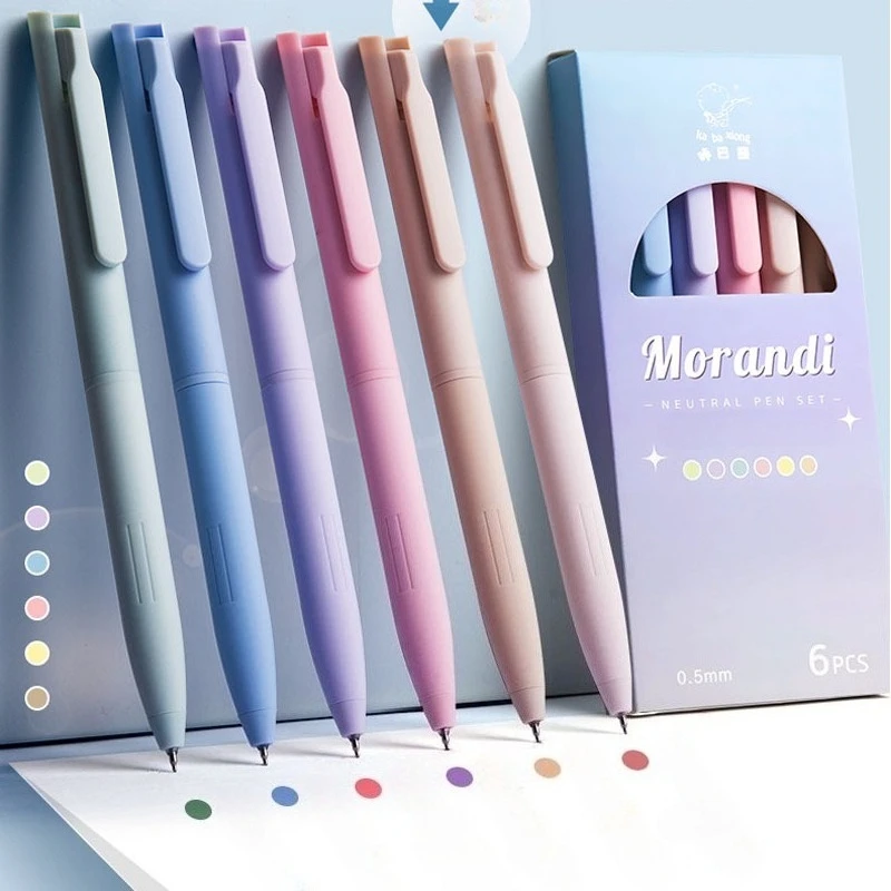 6 PCS Pastel Gel Pens, 0.5mm Colored Ink Retractable Pens for Journaling | Quick-Drying Pastel Colored for Note-Taking Journal