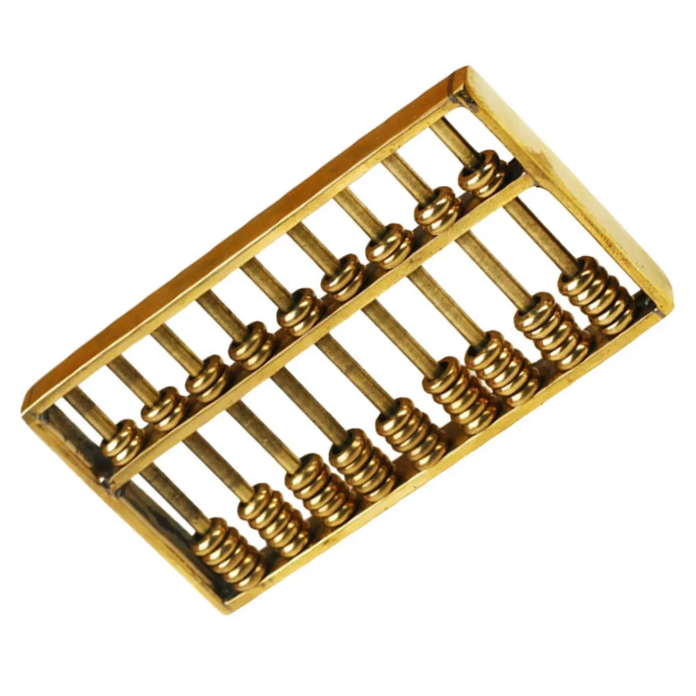 5pcs Set of 5 Chinese Style Abacus Ornament Decorative Desktop Figurine Brass Sculpture Retro Statue