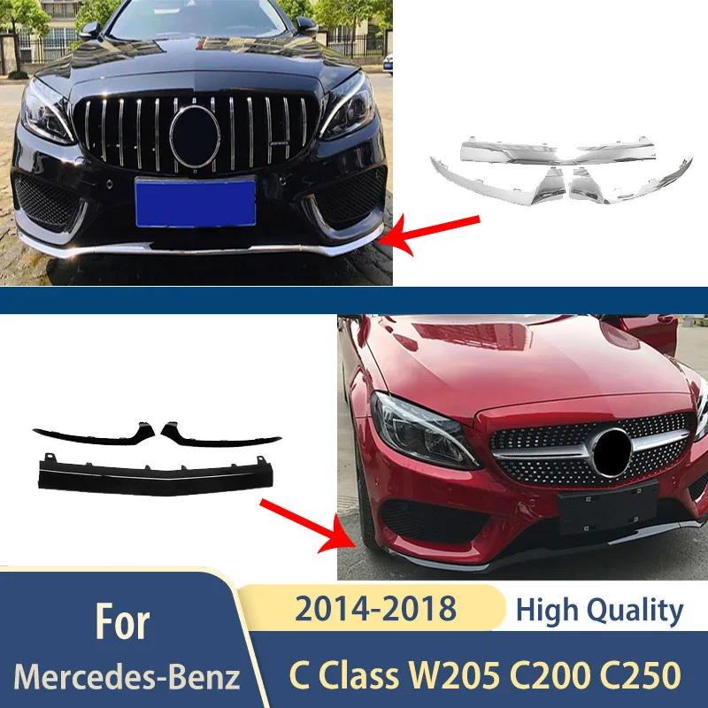 

For Mercedes-Benz C Class W205 C200 C250 Front Bumper Spoiler Diffuser Protection Guard 2014 2015 2016 2017 2018 Car Accessories