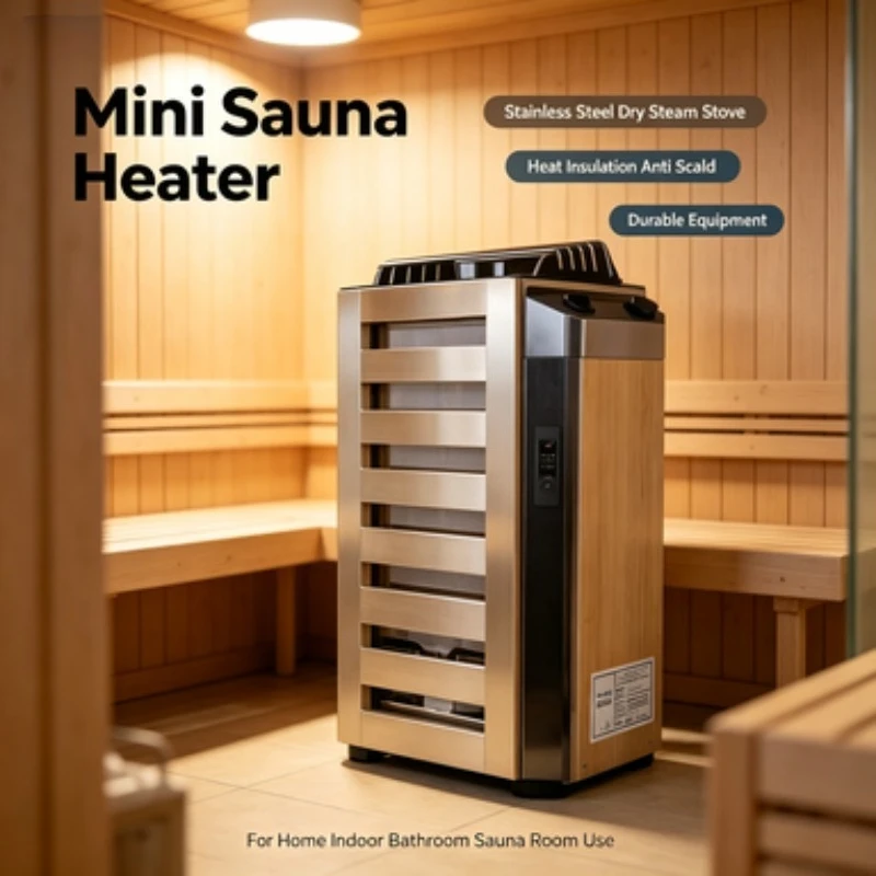 Mini Sauna Heater Stainless Steel Dry Steam Stove Heat Insulation Anti Scald Durable Equipment For Home Indoor Bathroom Sauna