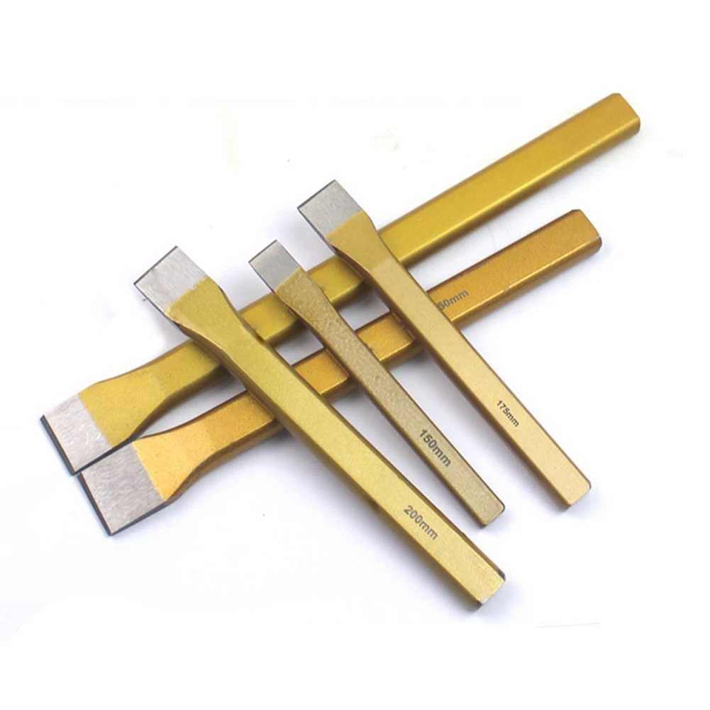 1pc Flat Chisel Masonry Chisel Cement Fitter Chisel Chrome Alloy Steel Wood Carving Chisels For Stone Cement Concrete Carving