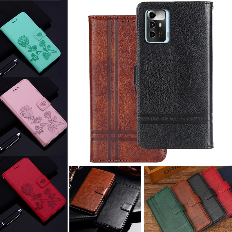 For ZTE BladeA72 5G Case Luxury PU Leather Wallet Phone Case For ZTE Blade A72 5G Wallet Magnetic Flip Cover Capa Funda