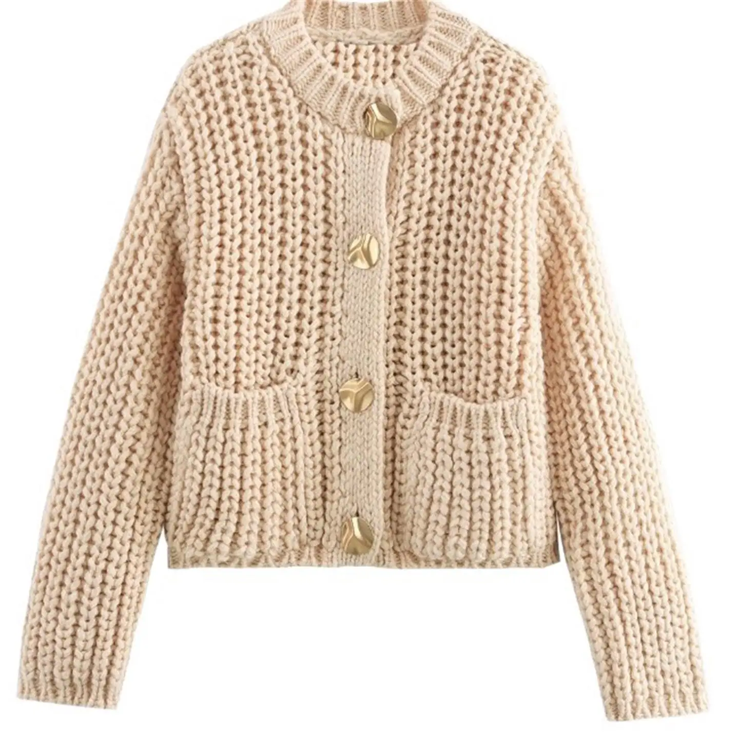 Cardigan tricoté pour femme, manteau Long Sve avec bouilloires et boutons, pull Faionable pour femme, automne et hiver