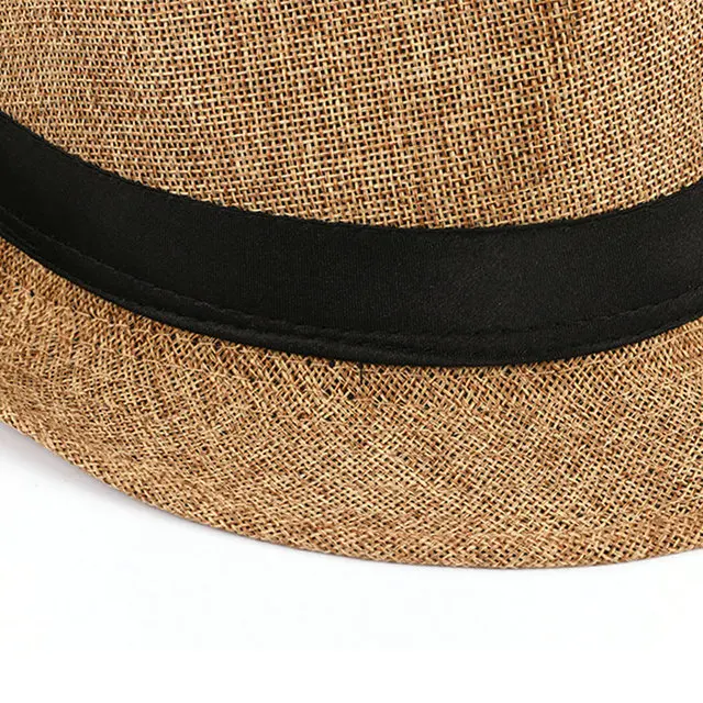 Men\'s Handsome Hats Jazz Cotton Linen Pure Hat Imitation Linen Sun Visor Hat Fashion Accessories