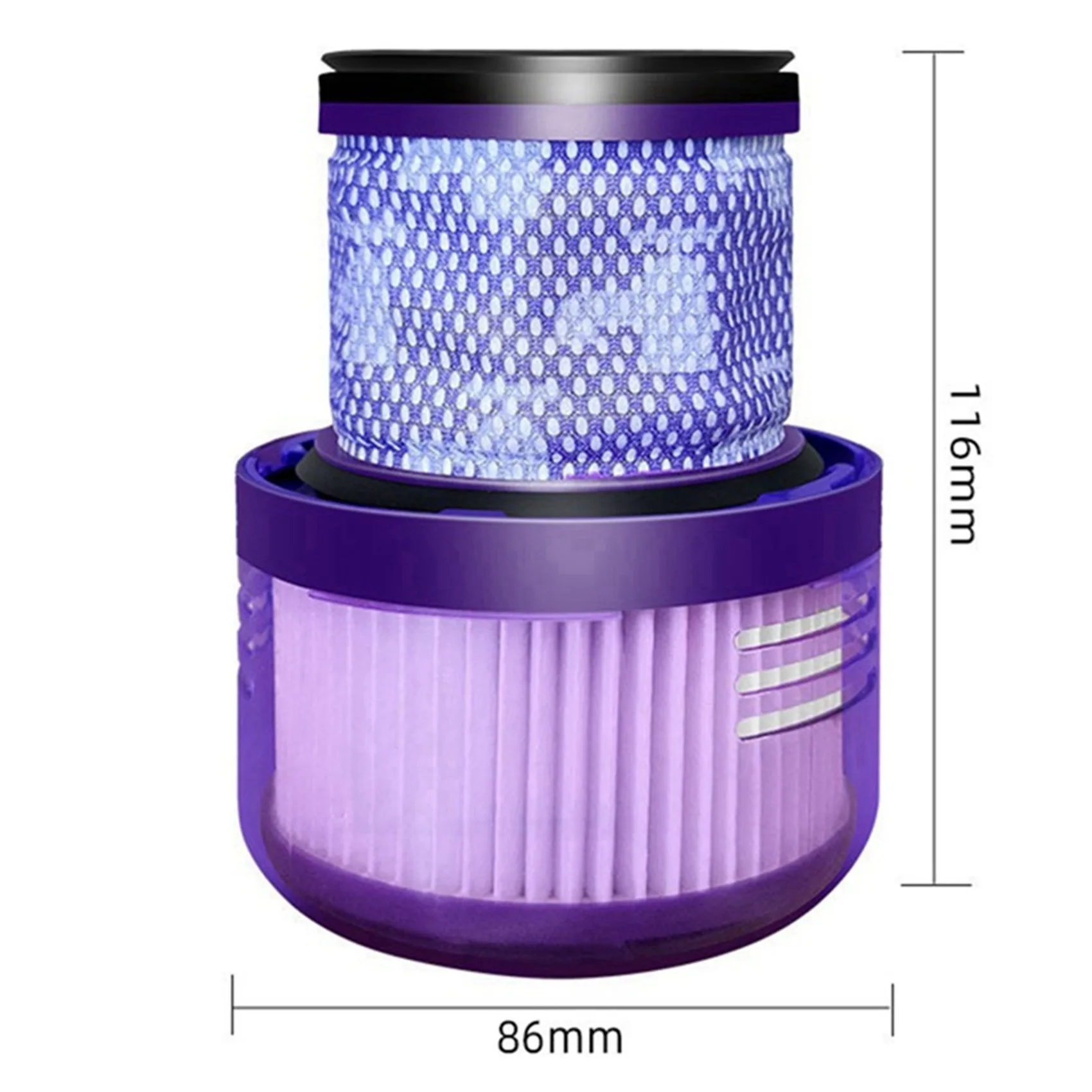 AB43-4 Buah Pasca-filter untuk Dyson V10 Digital Slim/SV18 Pengganti Aksesori Penyedot Debu Tanpa Kabel Cadangan Filter Dapat Dicuci