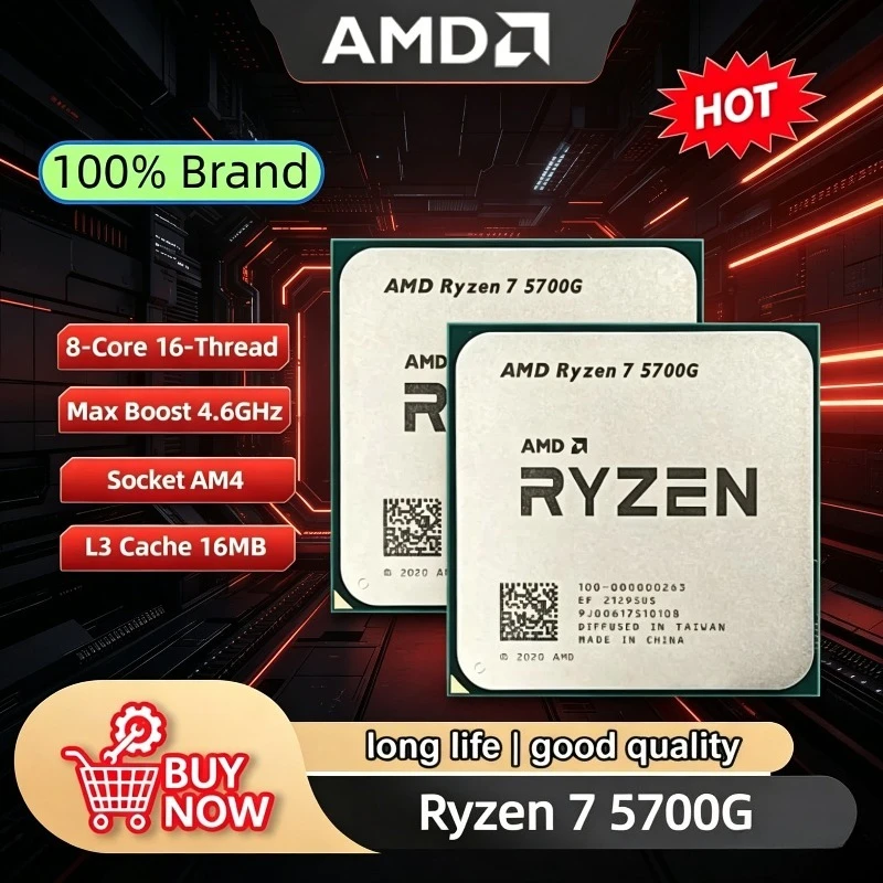 Procesador AMD Ryzen 7 5700G 100% Nuevo, CPU AMD R7 5700G de 4.6GHz, 8 Núcleos, 16 Hilos, 16MB de Caché L3, Socket AM4