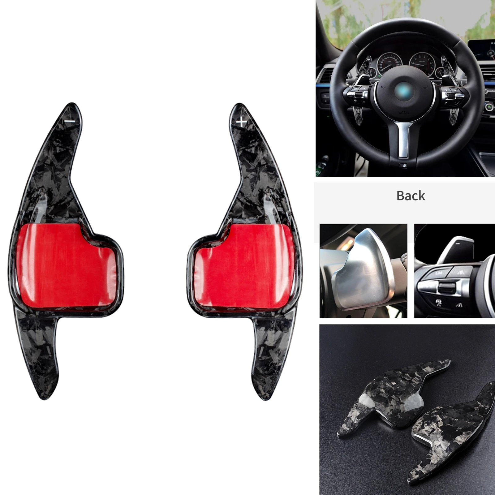 2 Pieces Gear Steering Wheel Shift Extension Paddle Trim Carbon Fiber For BMW 2 3 4 5 Series X1 X4 Z4