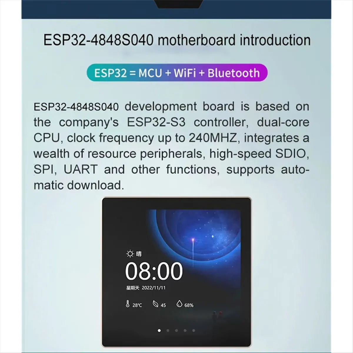 ABAN  Development Board 4Inch IPS Touch Screen 86Box Centrol Display WiFi BT for LVGL IOT - Smart Display