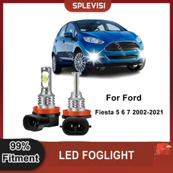 2x Car LED Bulbs Fog Light Foglight 6000K For Ford Fiesta 5 6 7 2002-2021 2003 2004 2005 2006 2007 2008 2009 2010 2011 2012 2013