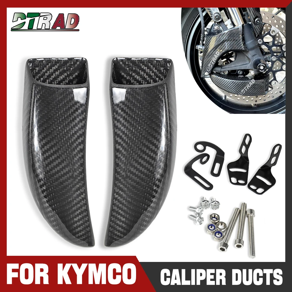 

For KYMCO AK550 Real Carbon Fiber Accessories Motorcycle Front Caliper Radiator Cover Brake Ducts Air Cooling Caps Modified Part