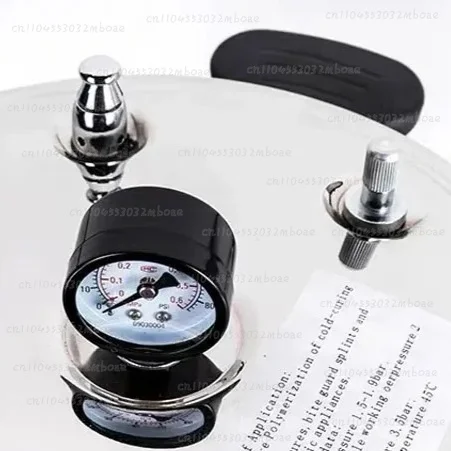 NEW Dental Lab Denture Curing Pressure Pot Sterilizing Pneumatic Polymerizing Pot with Pressure Gauge.