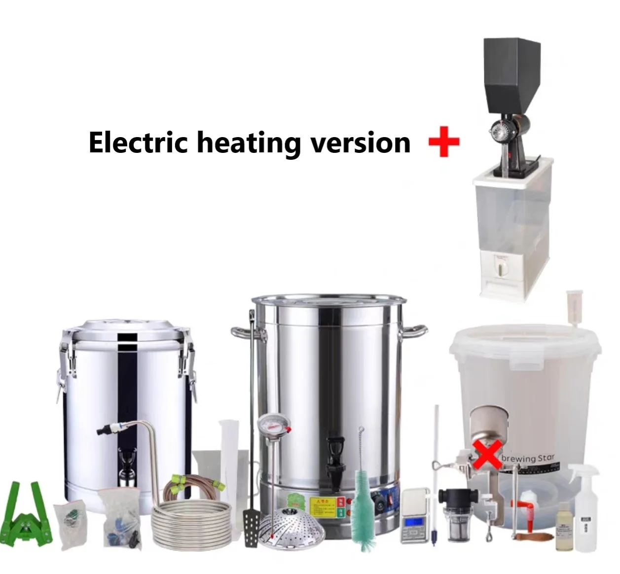 20L Home Brewing Beer Kit - Complete All-in-One System For Craft Beer Enthusiasts (Stainless Steel, Electric/Basic Options)