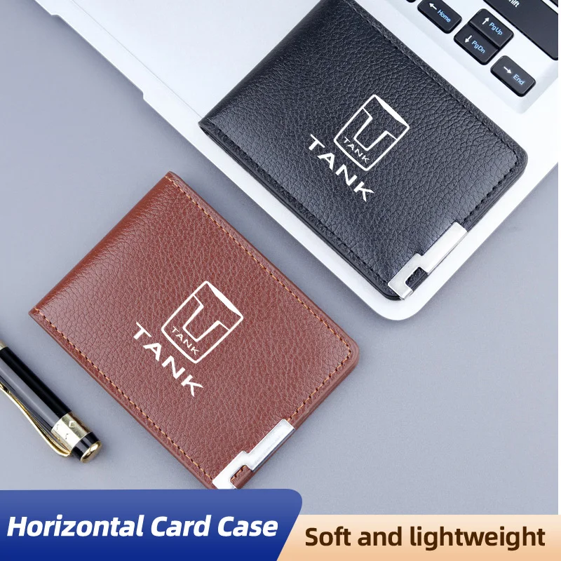 PU Leather Car Credit Card Holder Wallet Coin Purse Auto Accessories For Great Wall GWM Tank 300 City 300 Border 400 500 PHEV