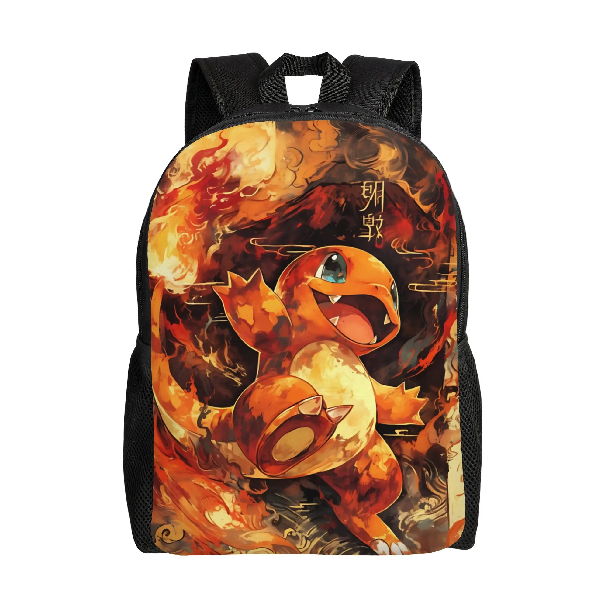 Fashion Pokemon Theme Charmander Fire Backpack ita bag  mochila Daily Outdoor Large Capacity Rucksack