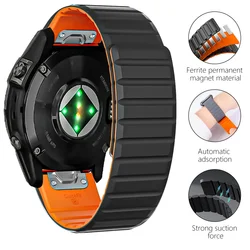 26/22mm Silicone Watch Band For Garmin Fenix 8 7X 6 6X Pro 5 5X Plus 3 HR Enduro Epix Gen 2 Smartwatch Magnetic Loop Wrist Strap