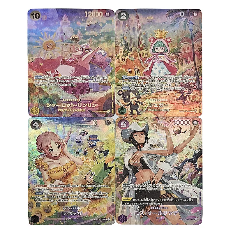 

4pcs/set One Piece Nami Elmy DIY self-made Flash Card ACG Anime Game Collection Card Gift Toy
