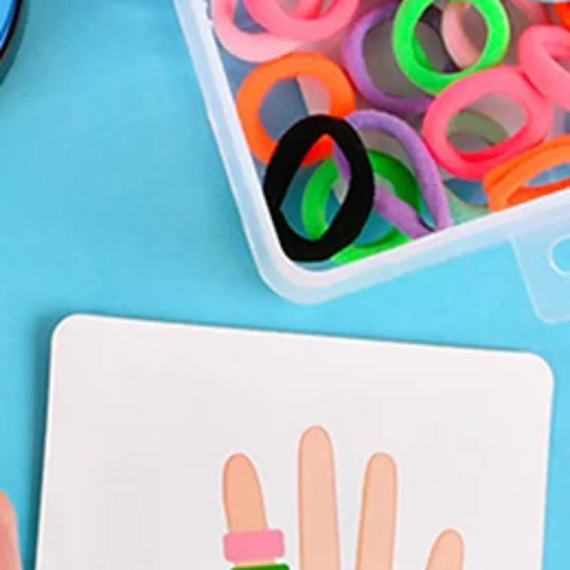 어린이 손가락 반지 보드 게임 색상 일치 장난감 대화 형 파티 게임 어린이를위한 손-눈 조정 감각 교육 장난감