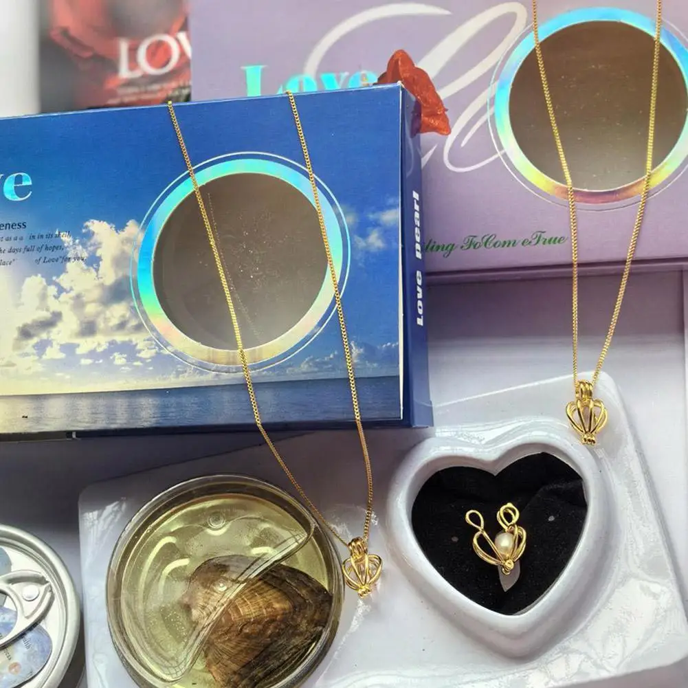 Novel Valentine's Day Gift Set Shell Pearl Necklace Popular Decoration Open The Shell Lover's Gift