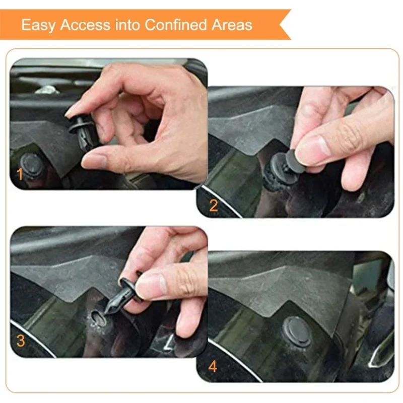 50pcs Universal Car Hole Plastic Rivets Fastener Push Clip Black Bumper Door Trim Panel Retainer Fastener Clip Car Accessories