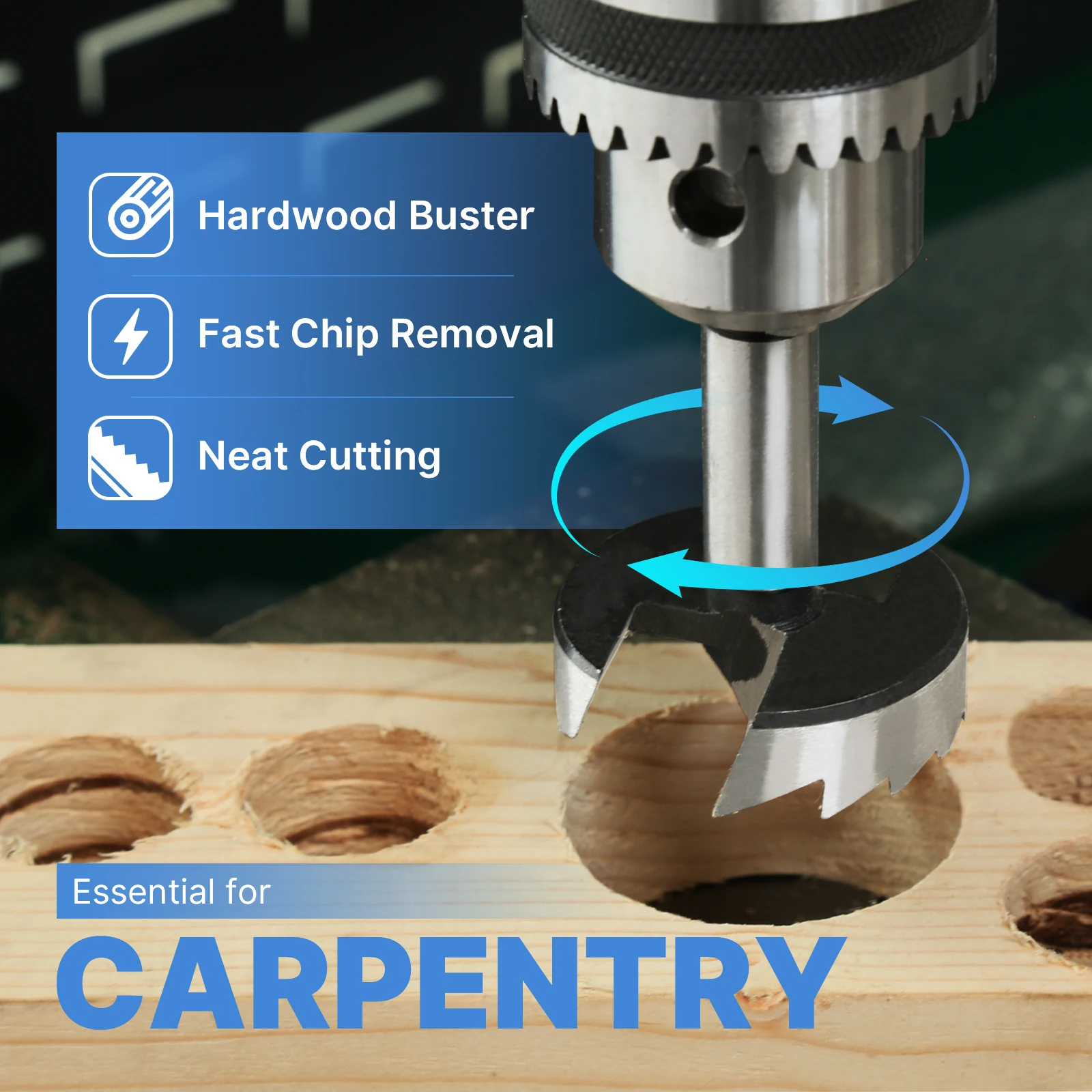 8Pcs/Set 6-35mm Woodworking Tools Hole Saw Hinge Drill Bits Round Shank High Carbon Steel Cutter Set For Woodworking