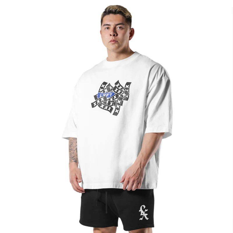 LYFT XXX Joint Men Sports T Shirt Oversize Cotton Summer Tee Training Running Shirts Man Streetwear Koszulka męska z krótkim rękawem