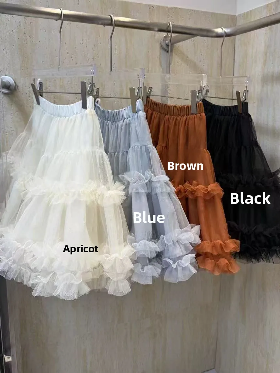 

Sweet Street Sle Ballet Wind Me Skirt Layered Cake Vintage Versatile Slimming Puffy f-length ort Skirt for Young Women