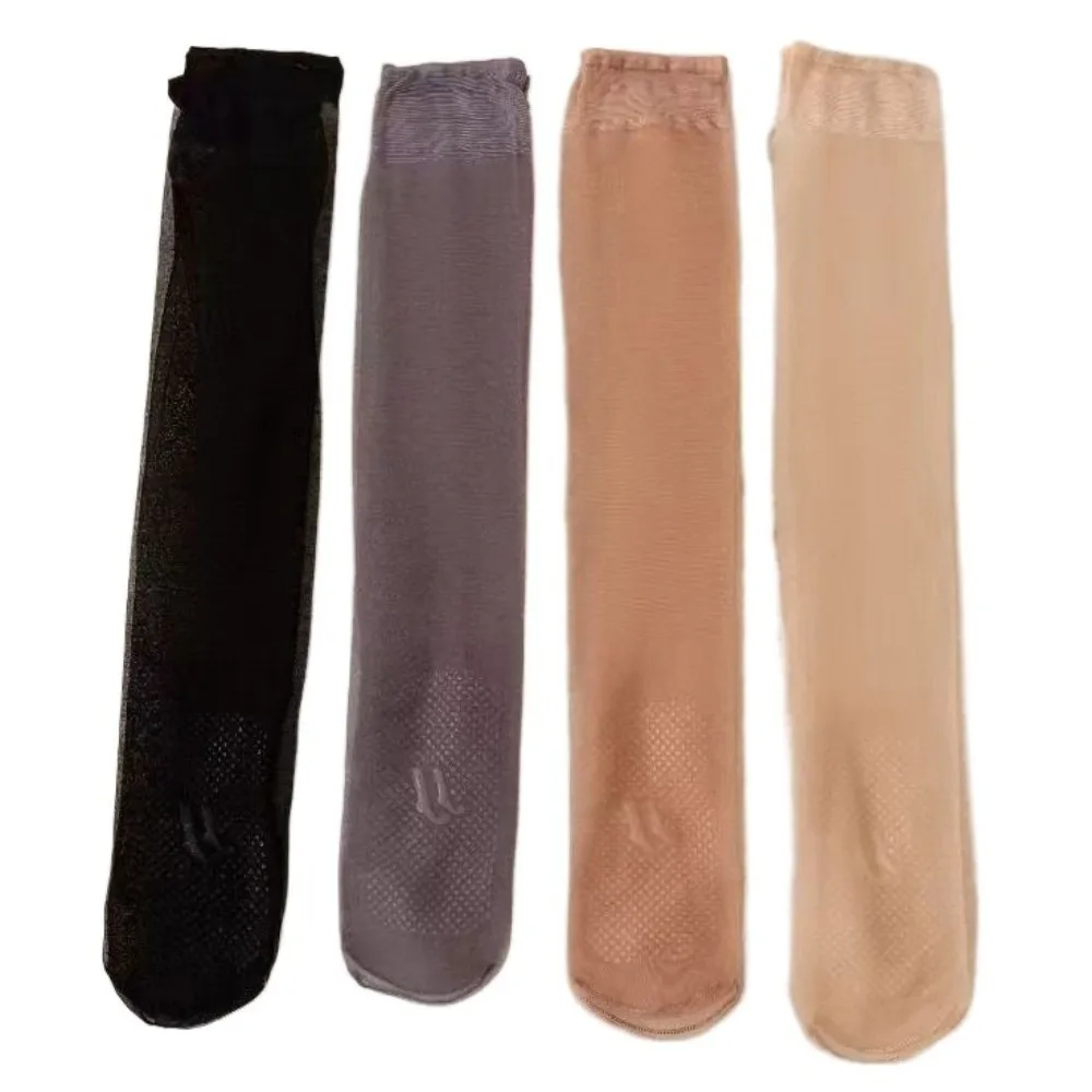 8Pairs Fashion Solid Transparent Stockings Ultra-thin Lolita JK Long Tube Socks Harajuku Streetwear Silky Calf Socks Lady