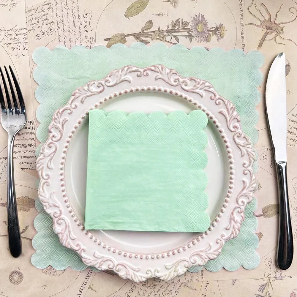 Solid Color Paper Napkins Simple Candy Napkin Wedding Birthday Party Table Setting Paper Cafe Mouth Paper for Table Celebration