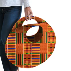 Round Beach Bag Vintage Handmade Woven Shoulder Bag Bohemian Summer Vacation Casual Bags Colorful Clutch for Party Wyb525