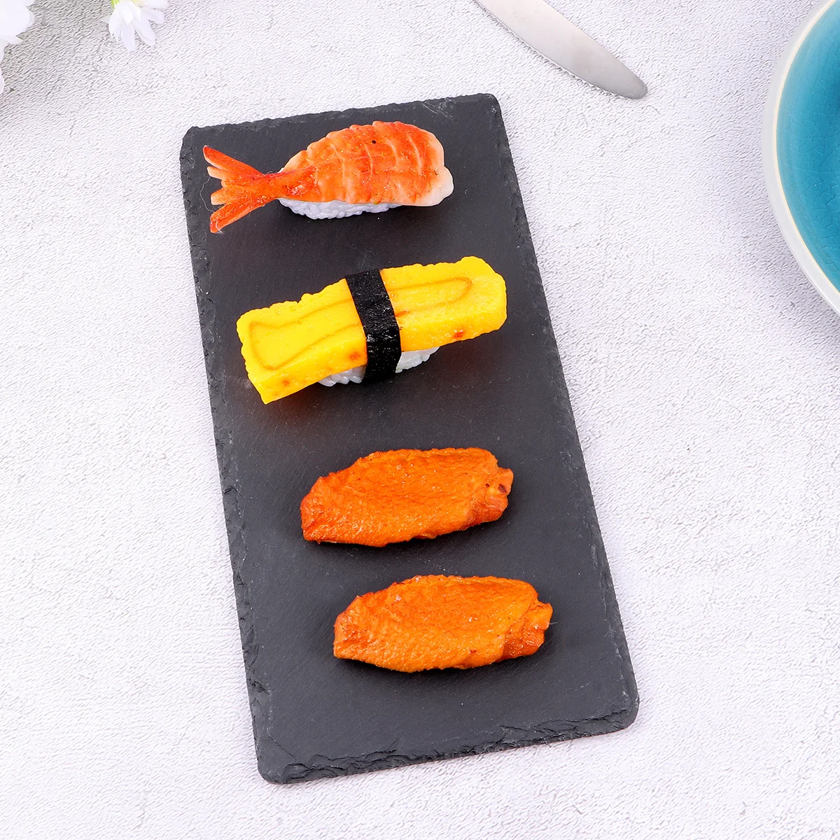 Bandeja de porcelana elegante, piedra de losa negra para barbacoa, comida a la parrilla, carne, Sushi, plato para servir banquete, 1 Uds.