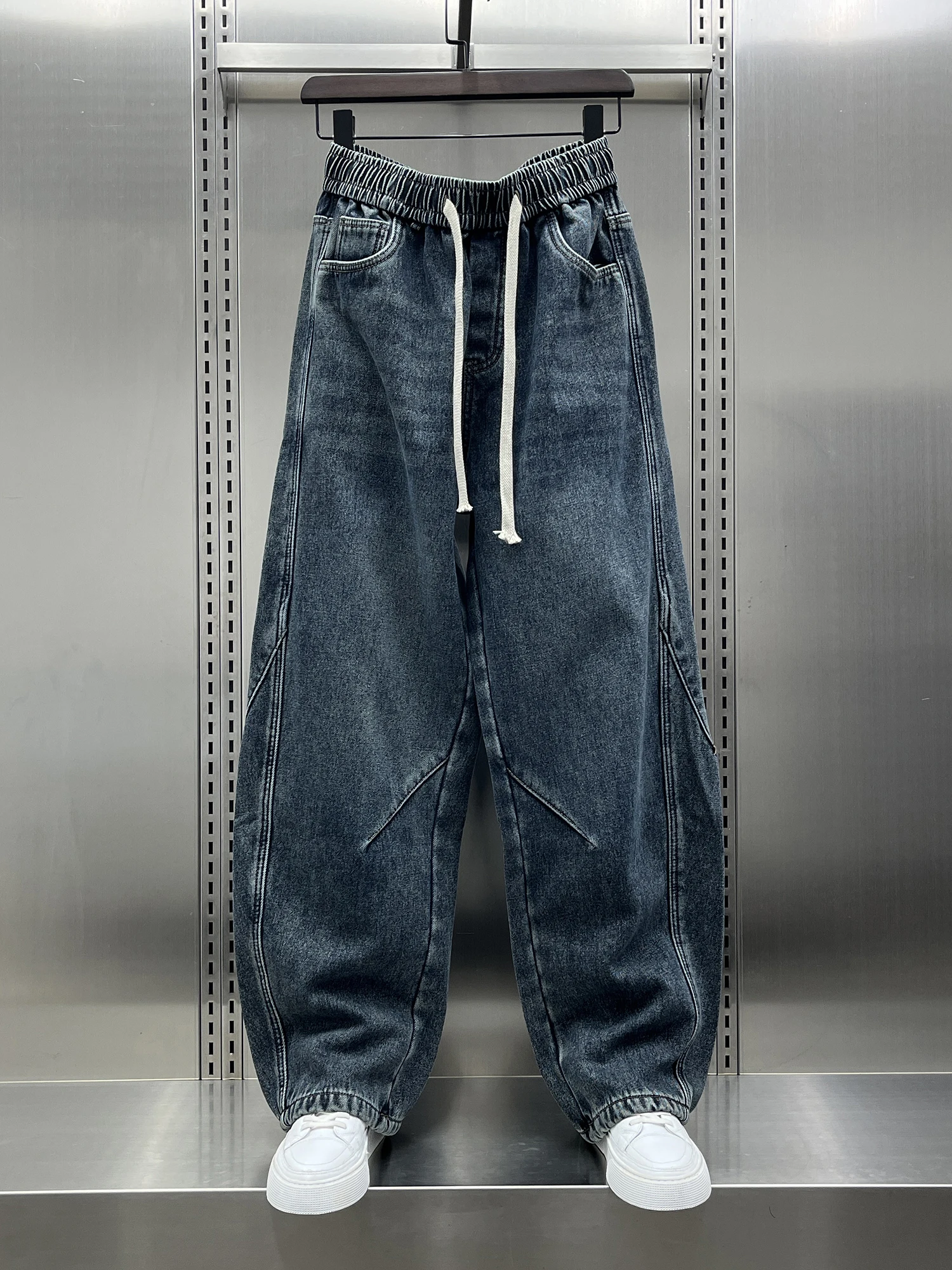 

Мужские зимние модные джинсы Wenmi в стиле High Street, прямые, на флисовой подкладке, свободного кроя, удобные, теплые, из хлопкового денима