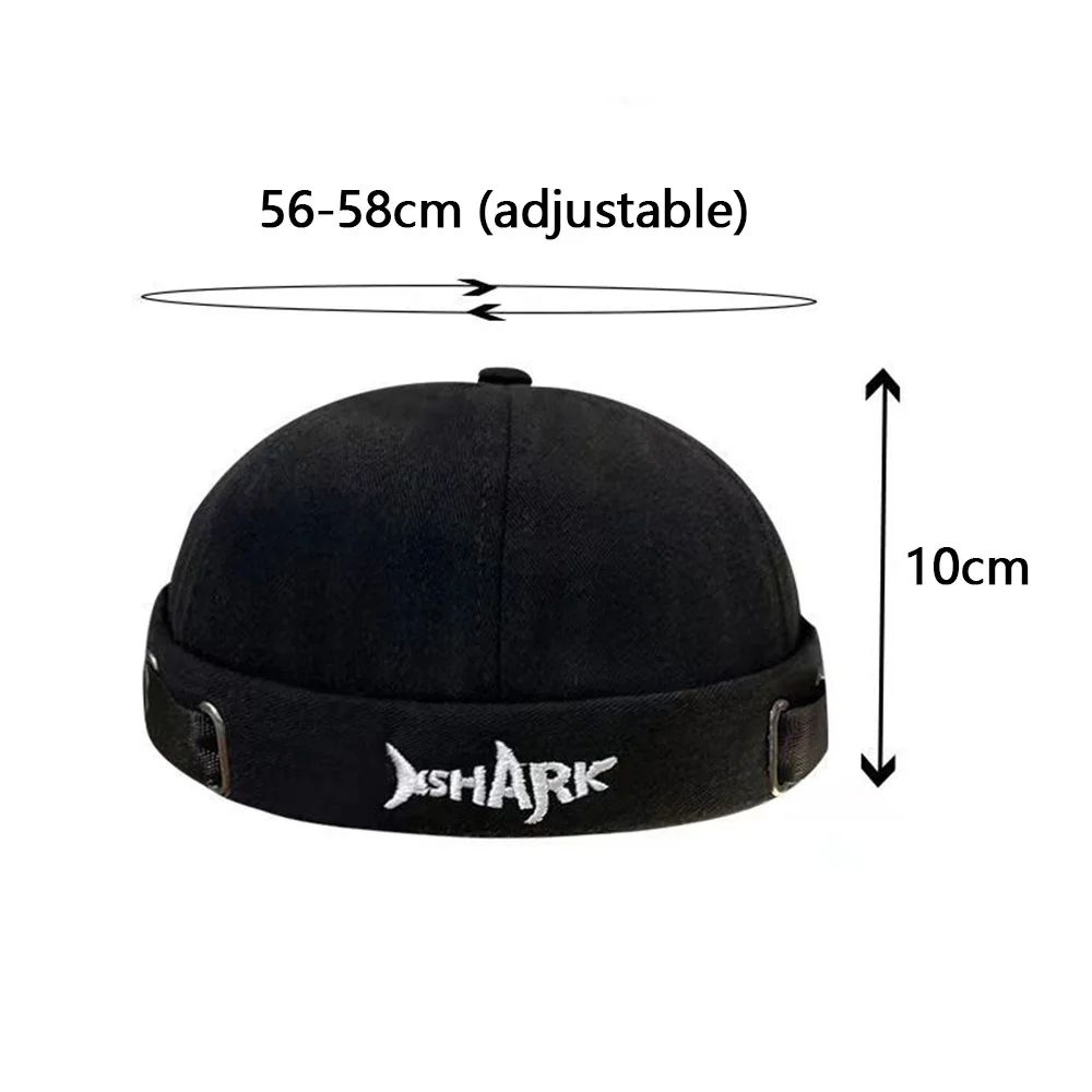 Hoeden Zonder Rand Mode Haai-Vormige Brief Borduurwerk Voor Heren Katoenen Mutsen Street Wear Meloen Caps Skullies Y 2K Beanie